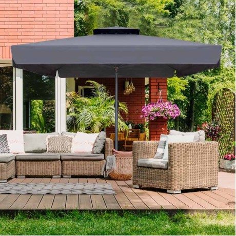 Juno Megapap professional umbrella aluminium frame fabric in anthracite color 4x4m