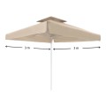 Juno Megapap professional umbrella aluminium frame fabric in ecru color 3x3m.