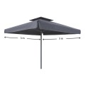 Juno Megapap professional umbrella aluminium frame fabric in anthracite color 3x3m.