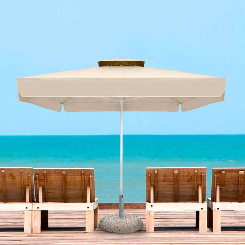 Juno Megapap professional umbrella aluminium frame fabric in ecru color 3,5x3,5m
