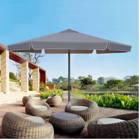 Capri Megapap aluminium frame umbrella fabric in anthracite color Ø3m.