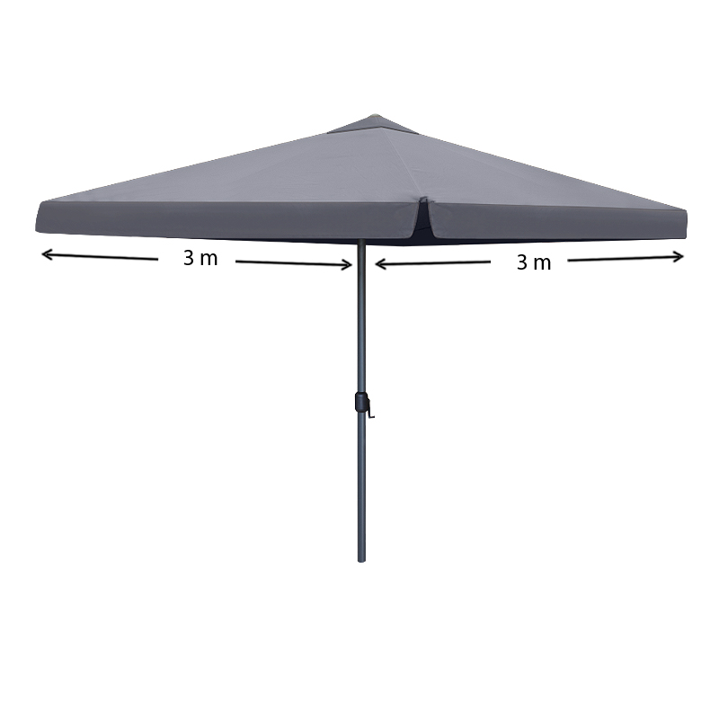 Dylan Megapap aluminium frame umbrella fabric in antacite color 3x3m.