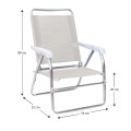 Alu Megapap aluminum beach chair in white color 54x52x80cm.