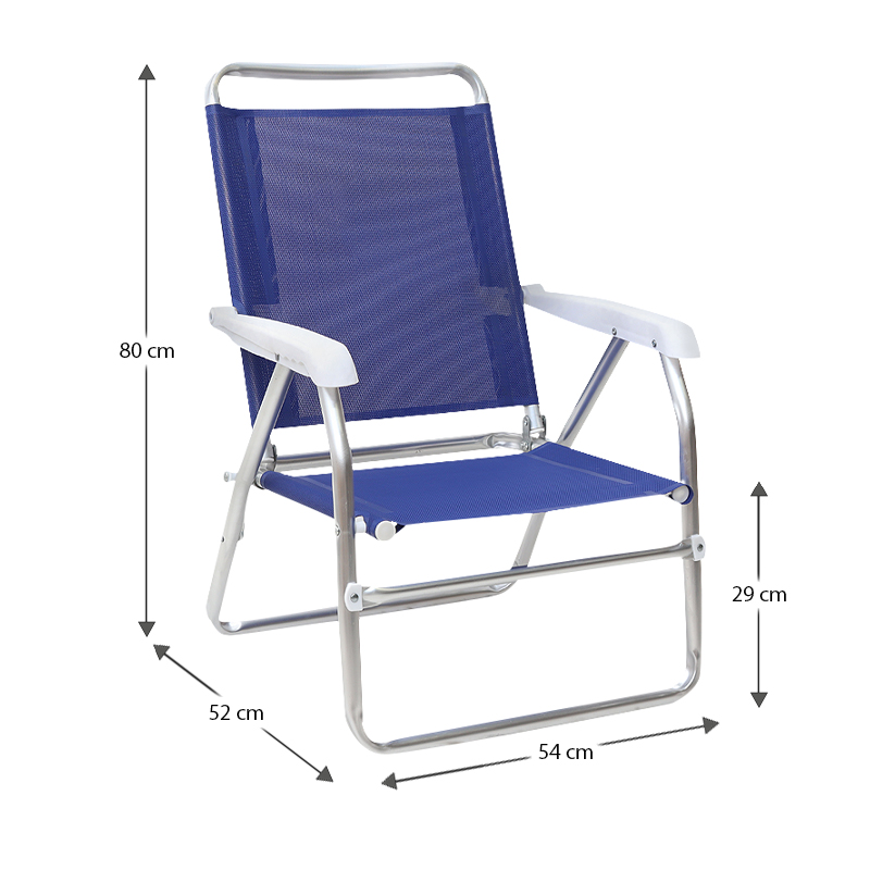 Alu Megapap aluminum beach chair in blue color 54x52x80cm.