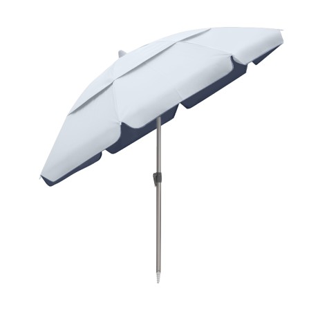 Malibu Megapap Aluminum beach umbrella with UPF 50+ protection, silver - blue color, Ø2m