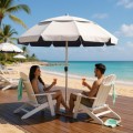 Malibu Megapap Aluminum beach umbrella with UPF 50+ protection, silver - blue color, Ø2m