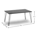 Fiona Megapap metallic - melamine coffee table in black marble effect color 90x55x43cm.