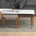 Omega Megapap melamine coffee table and side tables in white - cappuccino - brown color