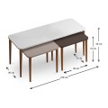 Omega Megapap melamine coffee table and side tables in white - cappuccino - brown color