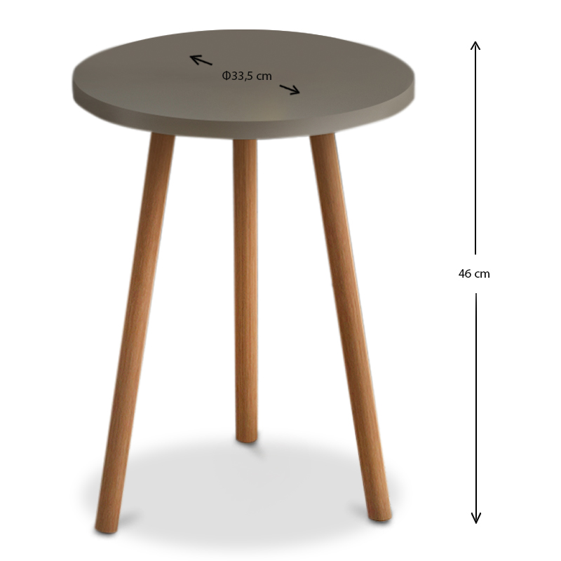 Roma Megapap melamine side table in cappuccino color 33,5x33,5x46cm.