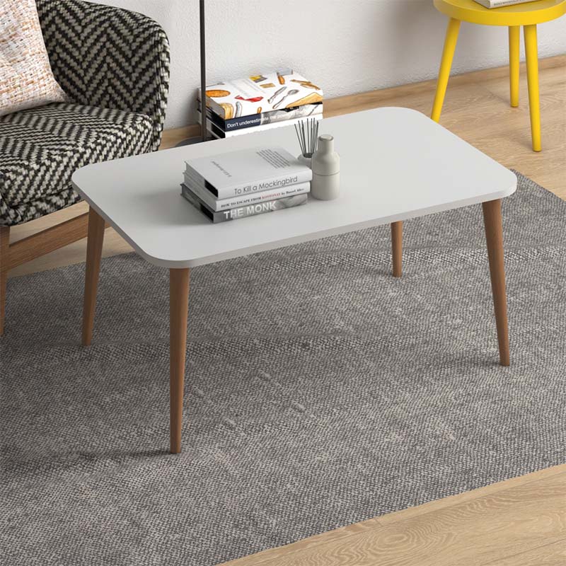 Soul Megapap melamine coffee table in white color 90x55x41cm.