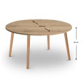 Circle Megapap melamine coffee table in oak color 90x90x40cm.