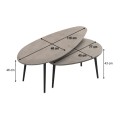 Elips Megapap melamine coffee table set of 2 in retro grey color 116x46x46cm