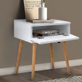 Pauline Megapap melamine bedside table in white color 45x35x61cm.