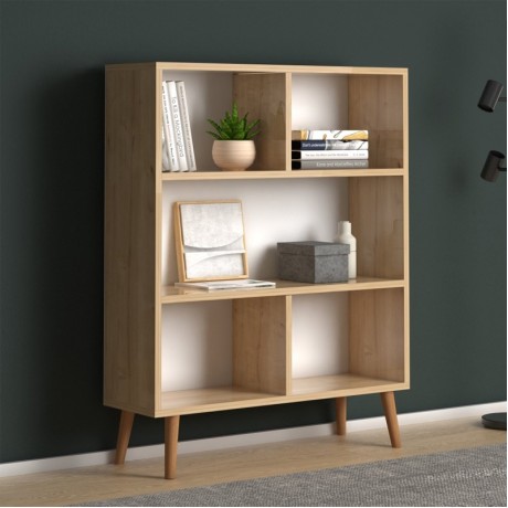 Βιβλιοθήκη Cube Megapap χρώμα oak 80x24x100εκ.