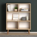 Cube Megapap melamine bookcase in oak color 80x24x100cm.