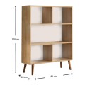 Cube Megapap melamine bookcase in oak color 80x24x100cm.