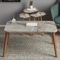 Soul Megapap melamine coffee table set of 4 in beige marble effect color 90x55x43cm.