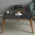 Soul Megapap melamine coffee table set of 4 in black marble effect color 90x55x43cm.