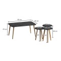 Soul Megapap melamine coffee table set of 4 in black marble effect color 90x55x43cm.