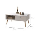 Napoli Megapap melamine coffe table in white color 90x50x44cm.