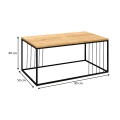 Halbert Megapap metallic - melamine coffee table in sonoma - anthracite color 90x50x40cm.