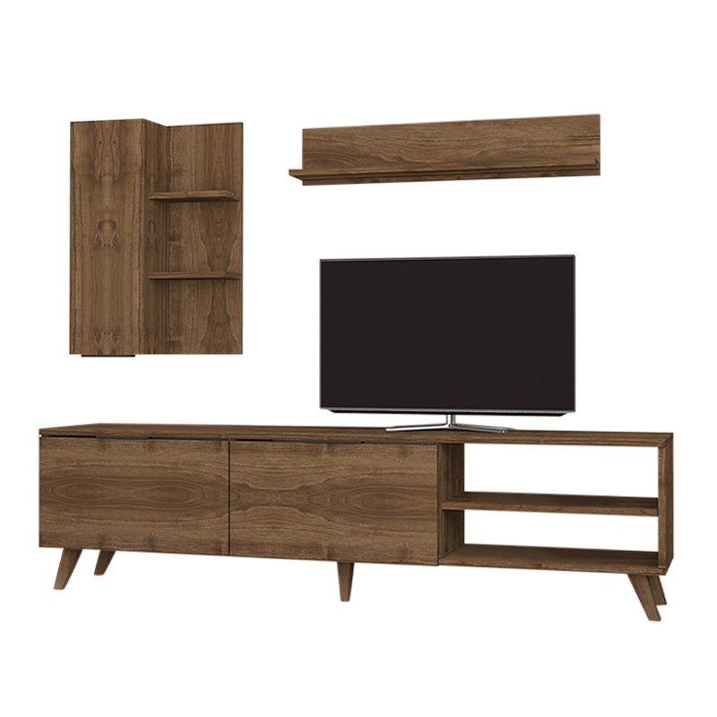 Orion Megapap melamine TV unit in walnut color 180x35x47cm.