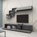 Free Megapap melamine TV unit in grey - anthracite color 210x35x38cm.