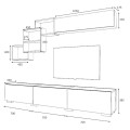 Free Megapap melamine TV unit in grey - anthracite color 210x35x38cm.