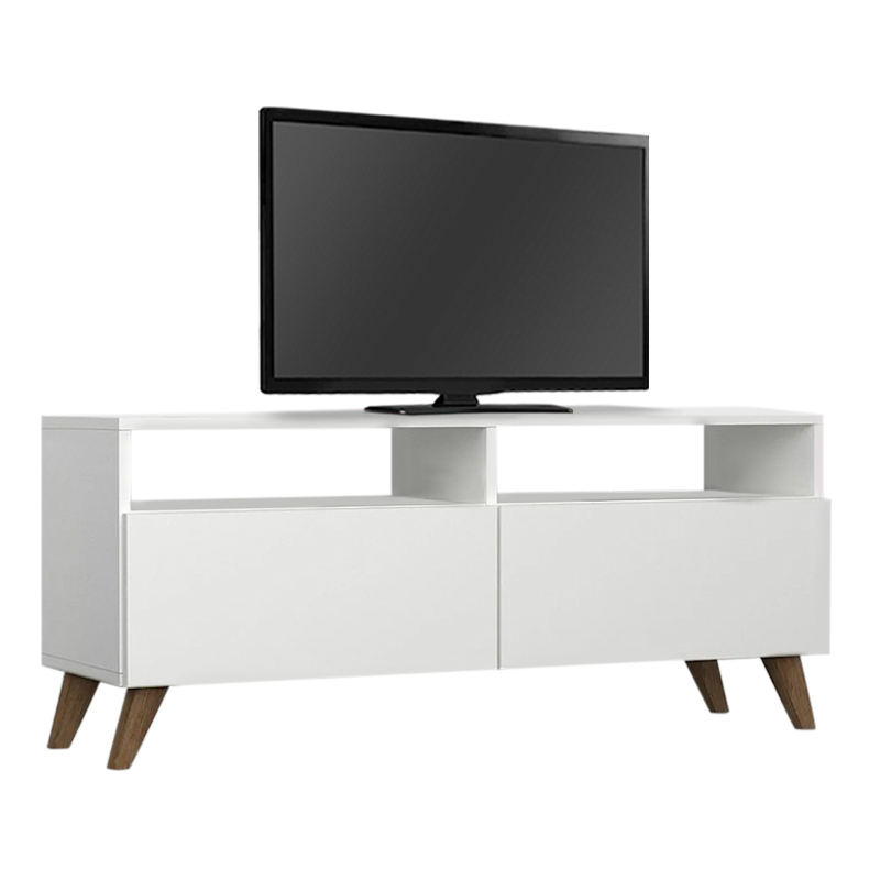 Inci Megapap melamine TV furniture in white color 120x35x50cm.