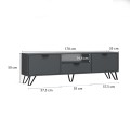 Έπιπλο τηλεόρασης Jasmine Megapap χρώμα γκρι 170x35x50εκ.