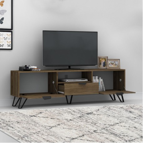 Έπιπλο τηλεόρασης Jasmine Megapap χρώμα καρυδί 170x35x50εκ.