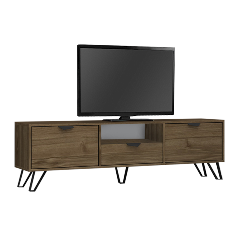 Jasmine Megapap melamine TV furniture in walnut color 170x35x50cm.