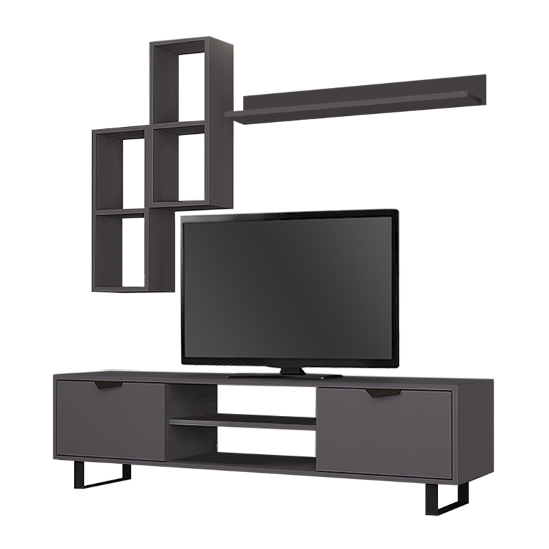 Lonsa Megapap melamine TV unit in grey color 160x35x40cm.