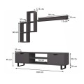 Lonsa Megapap melamine TV unit in grey color 160x35x40cm.