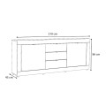Μπουφές Ocean Megapap χρώμα φυσικό οξιάς 210x45x86εκ.
