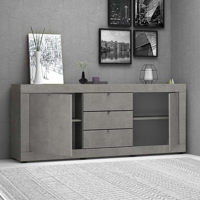 Ocean Megapap melamine buffet in anthracite color 240x45x86cm.