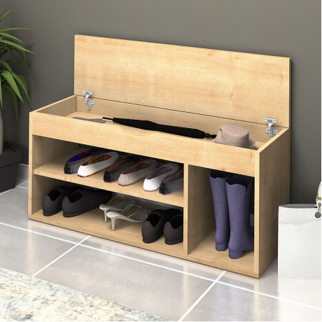 Mod Megapap melamine shoe rack of 8 pairs in sonoma color 105x30x48cm.