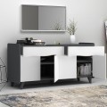 Sila Megapap melamine buffet in white - grey color 140x45x72cm.