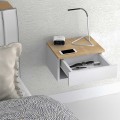 Mary Megapap melamine hanging bedside table in sonoma - white color 40x30x23cm.