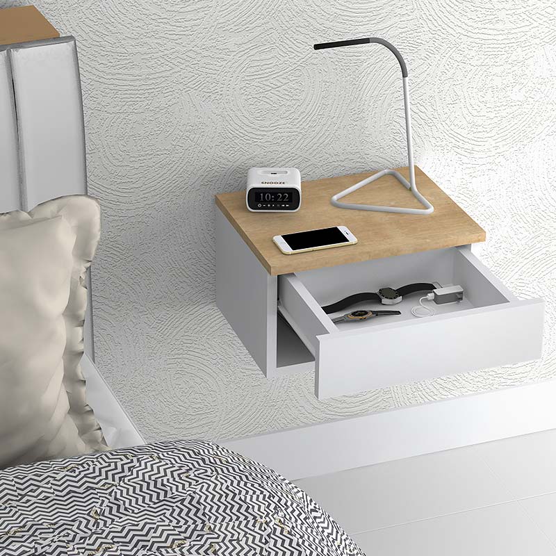 Mary Megapap melamine hanging bedside table in sonoma - white color 40x30x23cm.