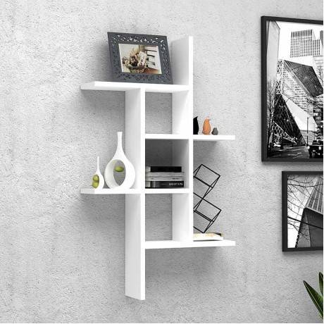 Ραφιέρα τοίχου Alize Megapap χρώμα λευκό 100x17x60εκ.