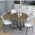 Rubes Megapap metallic - melamine table in anthracite - walnut color 100x100x78cm.