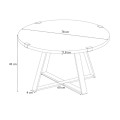 Mauricio Megapap metallic - melamine coffee table in sonoma - anthracite color 78x78x43cm.