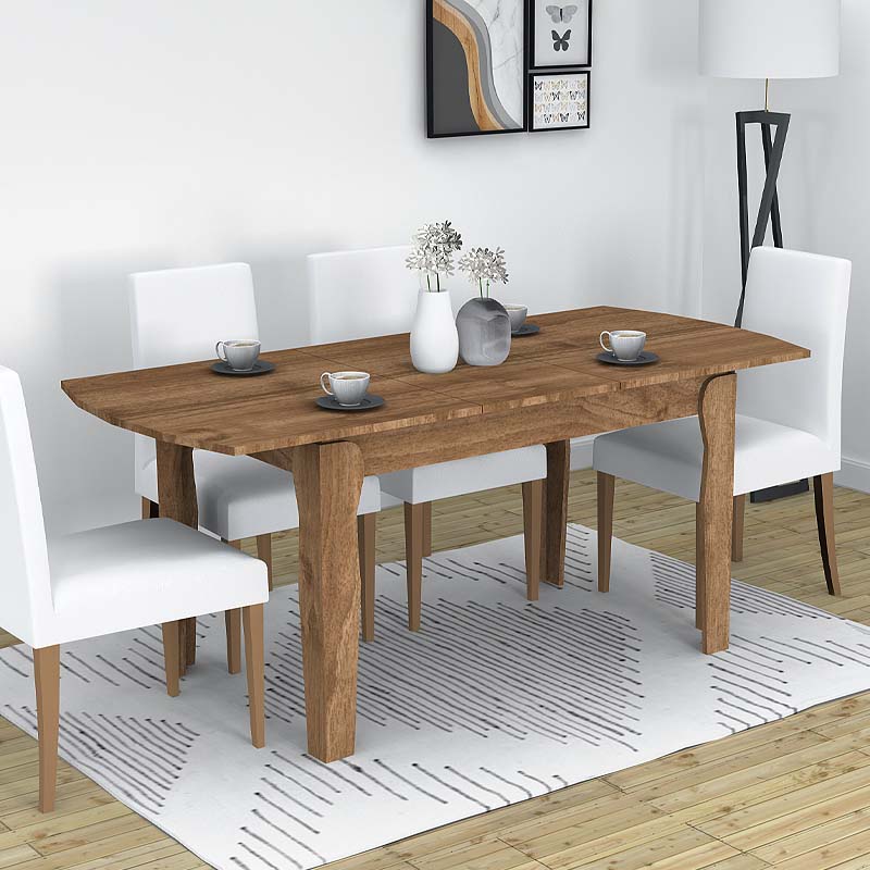 Marlon Megapap melamine expanding table in walnut color 140+40x80x76cm.