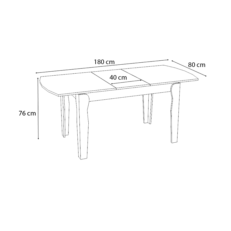 Marlon Megapap melamine expanding table in walnut color 140+40x80x76cm.