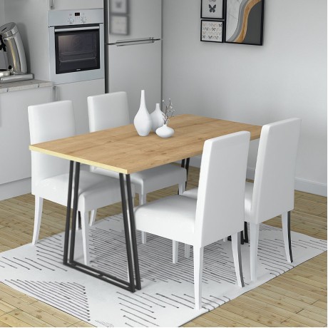 Gable Megapap metallic - melamine table in sonoma - anthracite color 140x80x76cm.