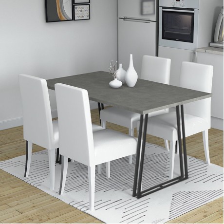 Τραπέζι Gable Megapap χρώμα γκρι σκυροδέματος 140x80x76εκ.