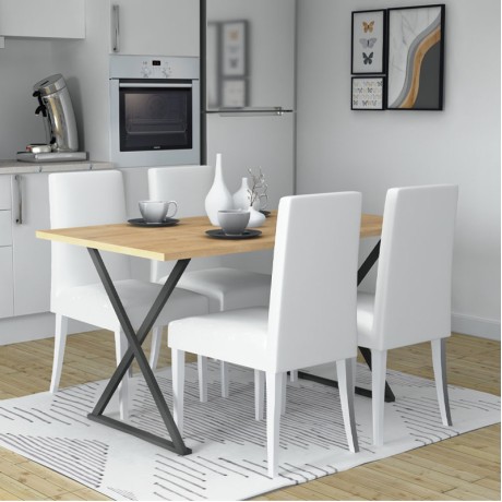 Bette Megapap metallic - melamine table in sonoma - anthracite color 140x80x76cm.