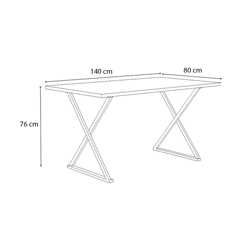 Τραπέζι Bette Megapap χρώμα γκρι σκυροδέματος 140x80x76εκ.